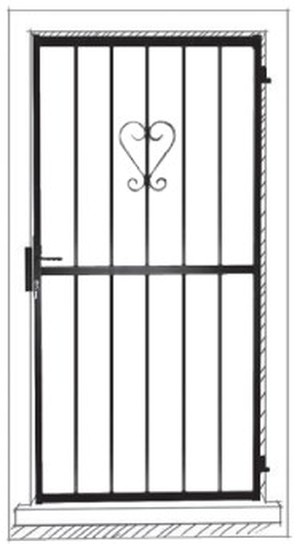Barreaudage droit, dessin de grille de porte