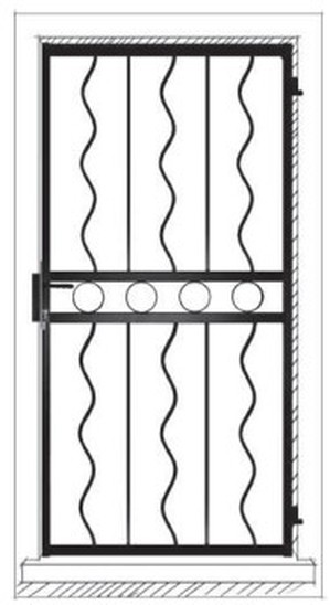 Barreaudage ondulé, dessin de grille de porte