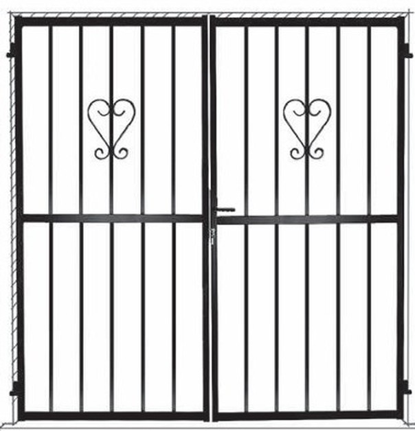 Deux vantaux, dessin de grille de porte