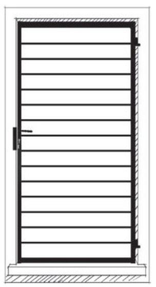Lignes horizontales, dessin de grille de porte