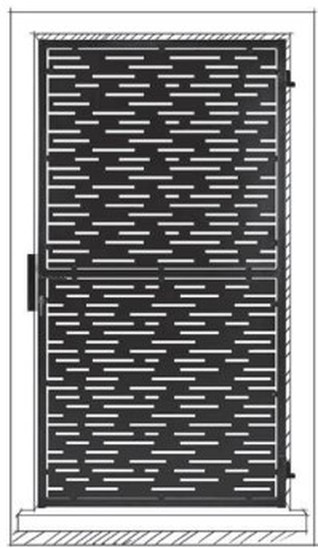 Perforation fine, dessin de grille de porte