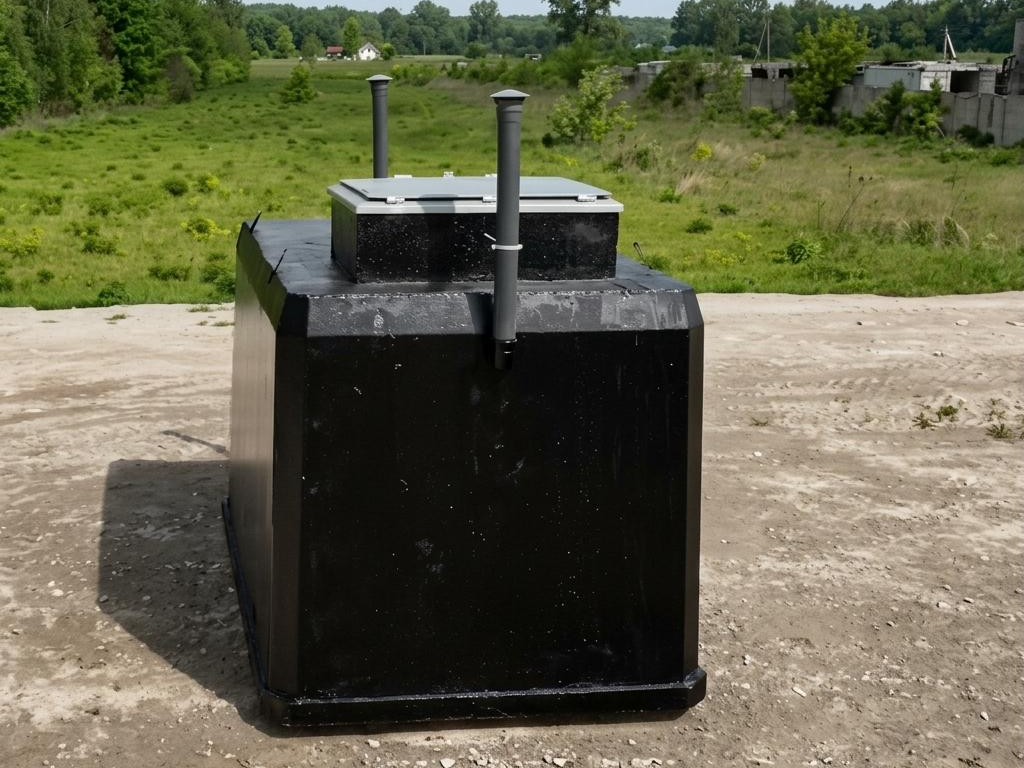 Module SAFE-ONE sur chantier, avec sa trappe et ses ventilations